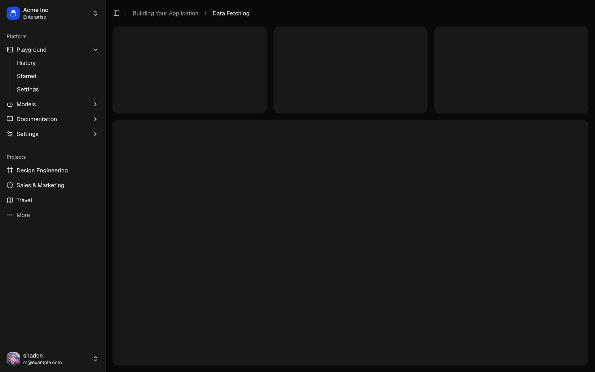 Sidebar shadcn ui