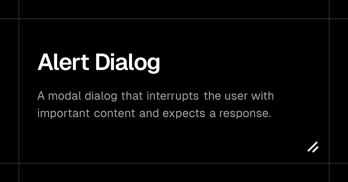 Alert Dialog - shadcn/ui