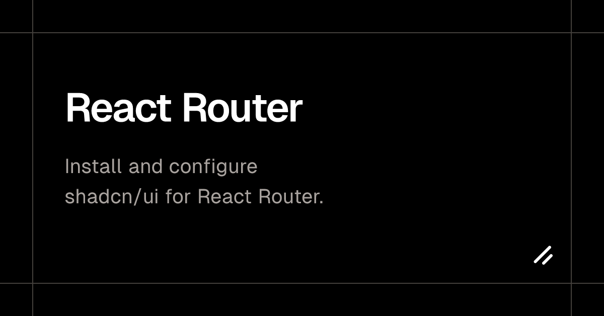 React router shadcn ui